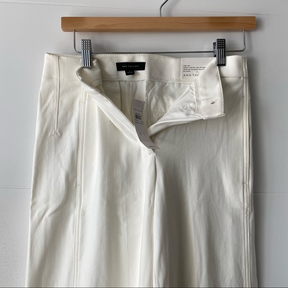 Ann Taylor Marina Wide Leg White Trouser- NEW WITH TAGS- Never Worn! - Picture 1 of 6
